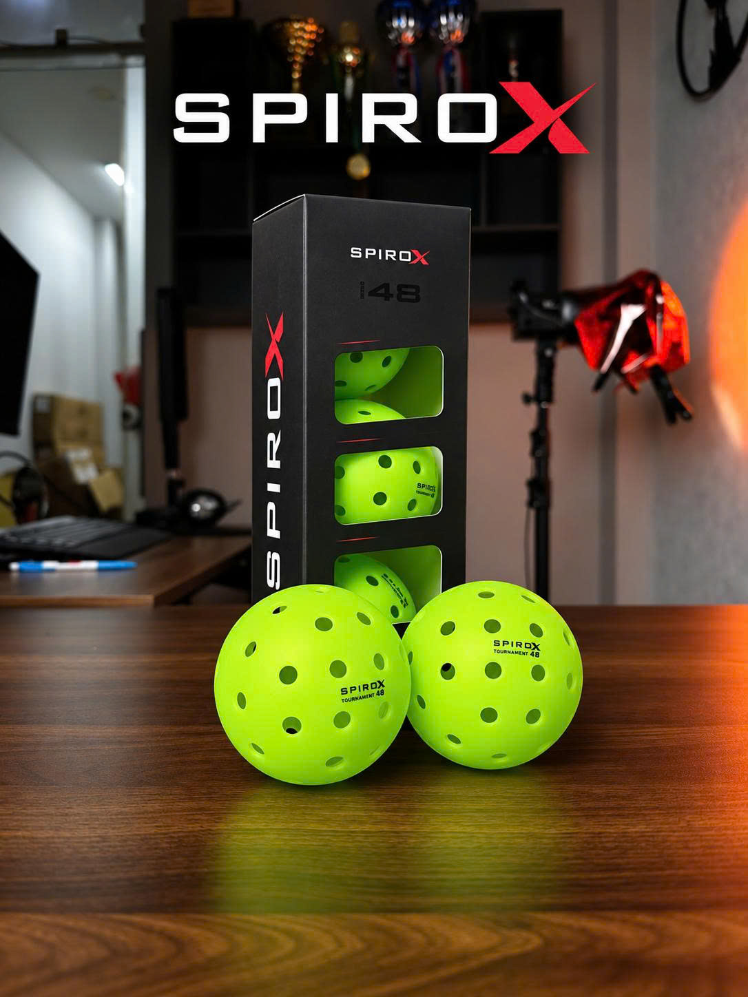 Quả Bóng Pickleball Spirox Tournament 48 Chính Hãng - Độ Bền Ổn Định - 48 Lỗ - Đường Bay Chuẩn - Cảm Giác Đánh Chắc Tay